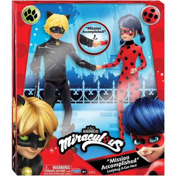 Miraculous Ladybug e Gatto Nero bambola Playmates Toys per bambini 4+