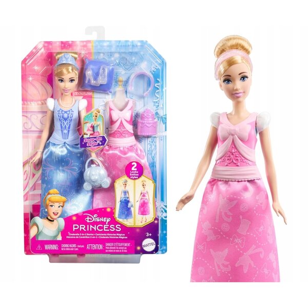 Bambola Disney Princess Cenerentola 2in1 con abiti e accessori intercambiabili