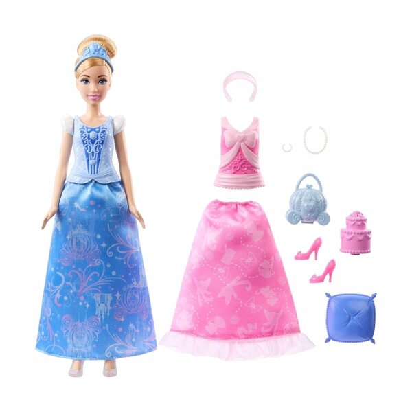 Bambola Disney Princess Cenerentola 2in1 con abiti e accessori intercambiabili