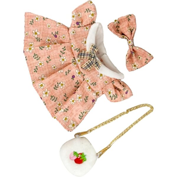 Prinzessinnen-Kleidungsset für 20-cm-Puppen mit Blumenaccessoires TYCIONG Pink