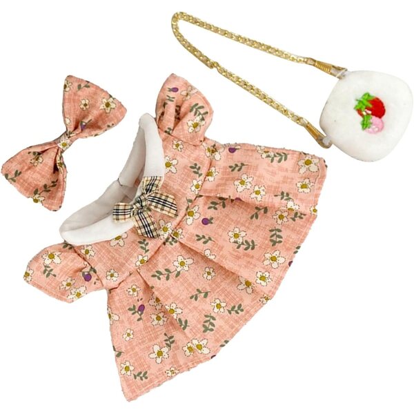 Prinzessinnen-Kleidungsset für 20-cm-Puppen mit Blumenaccessoires TYCIONG Pink