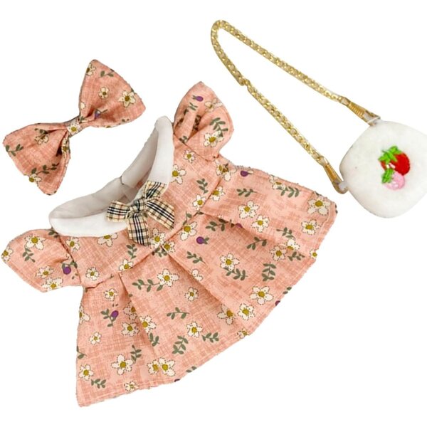 Prinzessinnen-Kleidungsset für 20-cm-Puppen mit Blumenaccessoires TYCIONG Pink