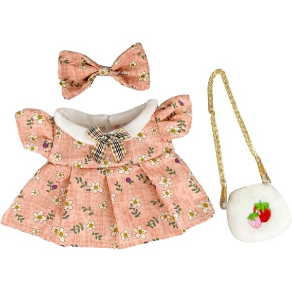 Prinzessinnen-Kleidungsset für 20-cm-Puppen mit Blumenaccessoires TYCIONG Pink
