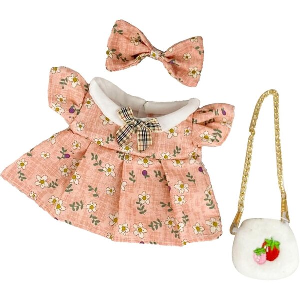 Prinzessinnen-Kleidungsset für 20-cm-Puppen mit Blumenaccessoires TYCIONG Pink