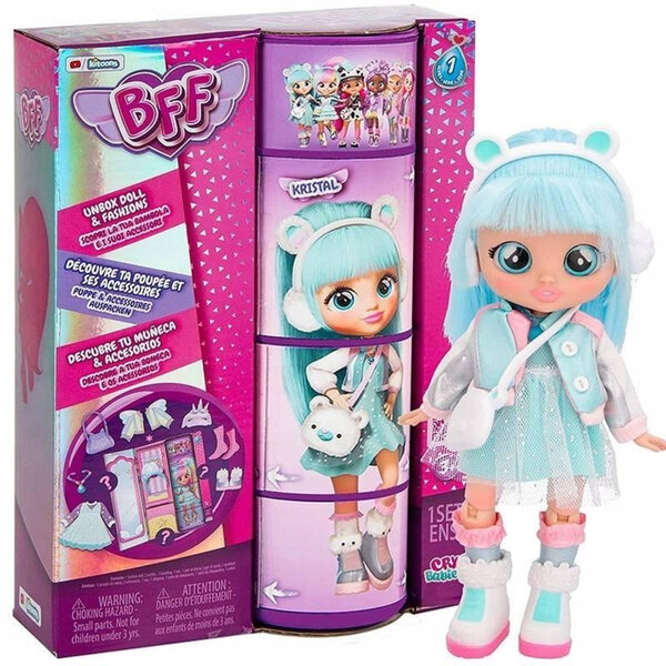 Bambola Cry Babies BFF Kristal 20 cm con accessori e guardaroba unico