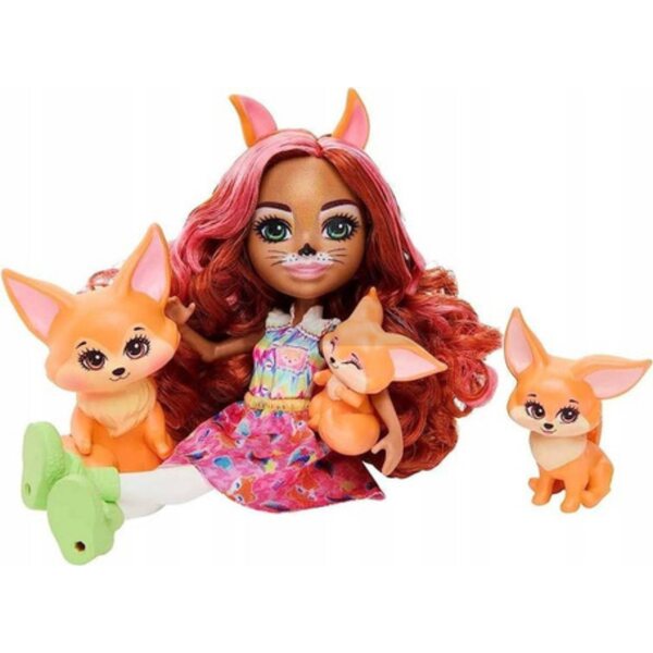 Bambola Enchantimals Volpe in Filigrana con Set di 3 Bambole per Bambini 4+