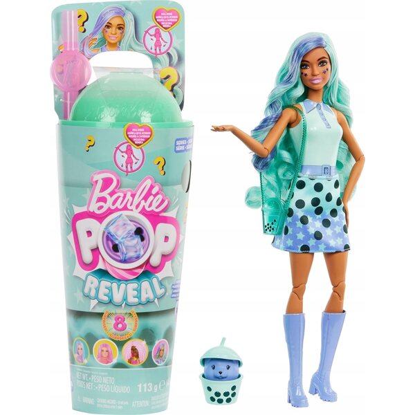 Barbie Pop Reveal Green Bubble Tea mit Grüntee-Duft und Zubehör