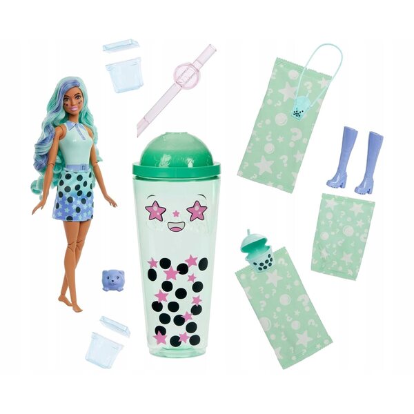 Barbie Pop Reveal Green Bubble Tea mit Grüntee-Duft und Zubehör