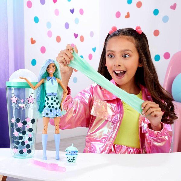 Barbie Pop Reveal Green Bubble Tea mit Grüntee-Duft und Zubehör