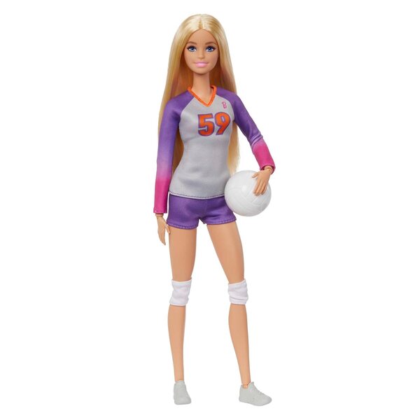 Barbie-Volleyballspielerin zum Bewegen, 32 cm, mit 22 Flexpunkten – Sportkarriere