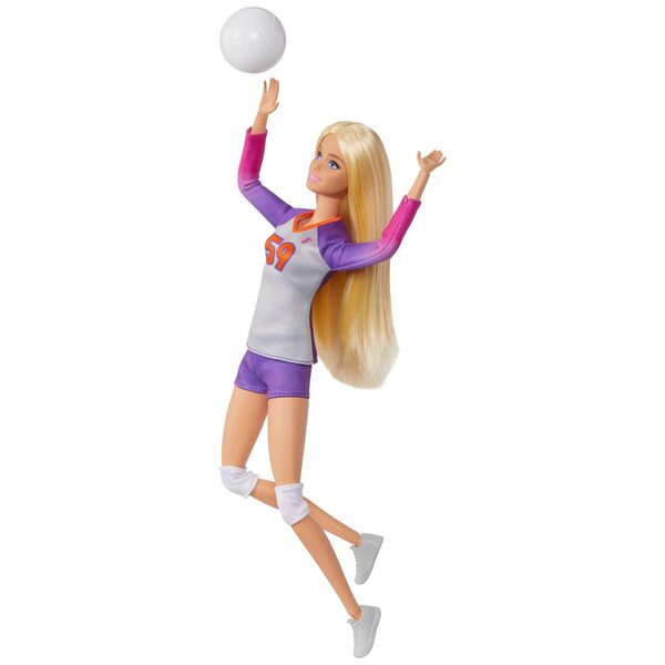 Barbie-Volleyballspielerin zum Bewegen, 32 cm, mit 22 Flexpunkten – Sportkarriere