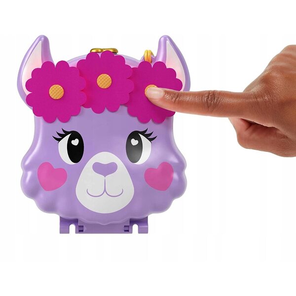 Polly Pocket Camp Adventure Llama Compact – Ensemble de camping avec mini poupées