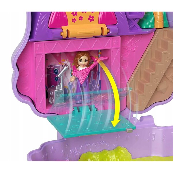 Polly Pocket Camp Adventure Llama Compact – Ensemble de camping avec mini poupées