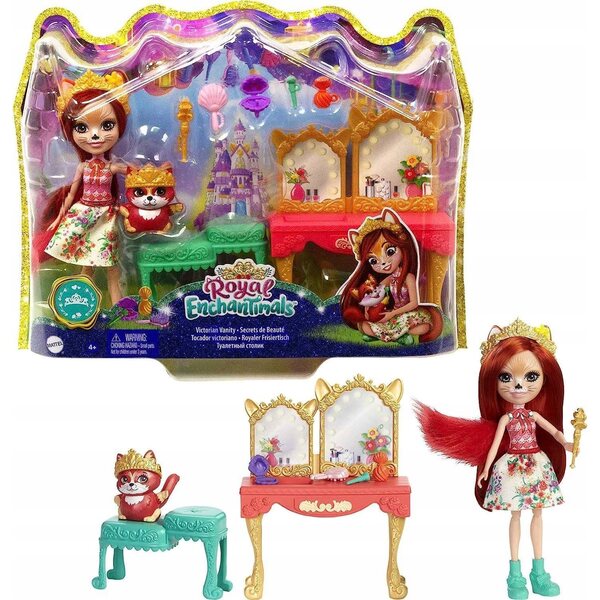 Bambola Enchantimals Royals Felicity Fox con Toeletta e Accessori per Bambini 4+