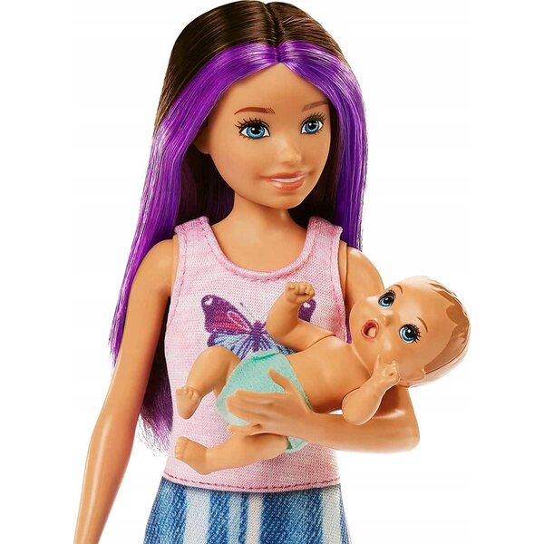 Barbie Skipper Babysitter-Puppe mit Bobas und Zubehör für Kinder ab 3 Jahren
