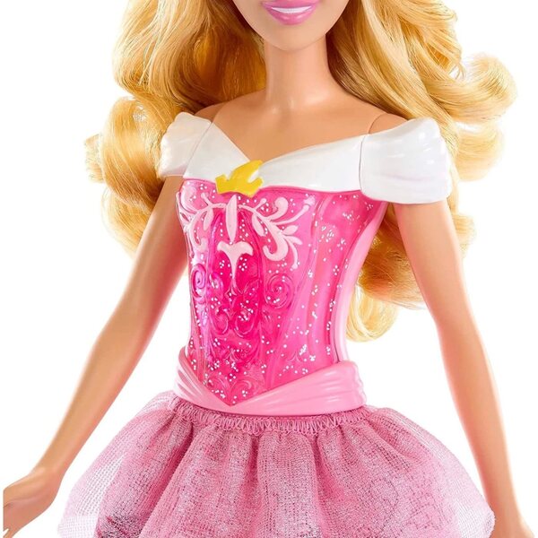 Mattel Disney Princess Aurora modepop met afneembare jurk en accessoires