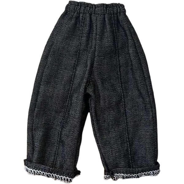 TISHITA Pantaloni Miniatura 1/6 per Bambola Uomo Gamba Larga Tessuto Morbido Nero