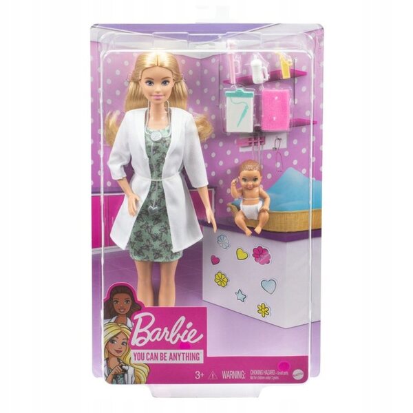 Barbie-Kinderärztin mit Baby und Zubehör, Spielzeugarzt für Kinder ab 3 Jahren