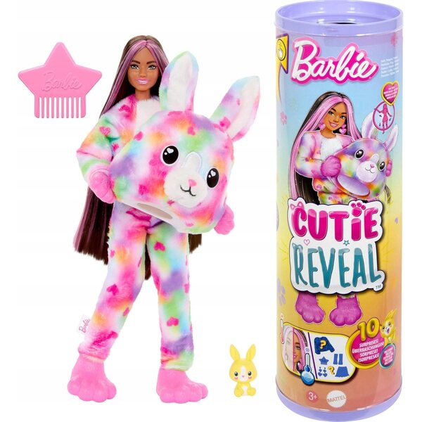 Barbie Cutie Reveal Puppe mit Hase und Farbwechsel + Originalzubehör