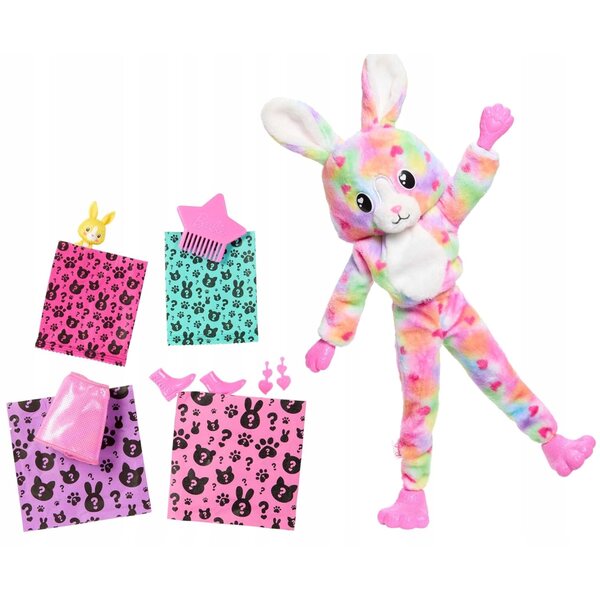 Barbie Cutie Reveal Puppe mit Hase und Farbwechsel + Originalzubehör