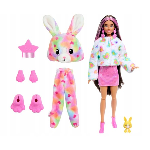 Barbie Cutie Reveal Puppe mit Hase und Farbwechsel + Originalzubehör
