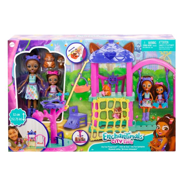 Enchantimals-Set mit 2 Puppen, 2 Tieren und Spielbereich für Kinder ab 4 Jahren
