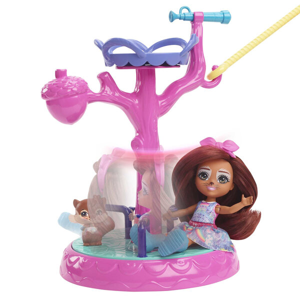 Enchantimals-Set mit 2 Puppen, 2 Tieren und Spielbereich für Kinder ab 4 Jahren