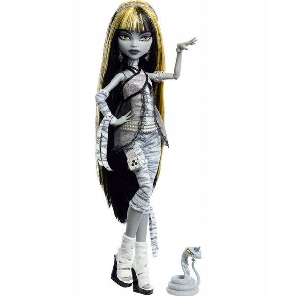 Bambola Monster High Cleo De Nile Reel Drama 30 cm con Serpente Hissette