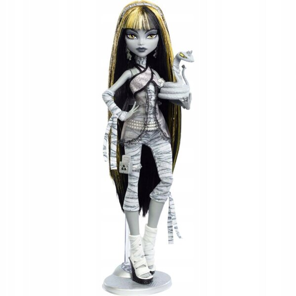 Bambola Monster High Cleo De Nile Reel Drama 30 cm con Serpente Hissette