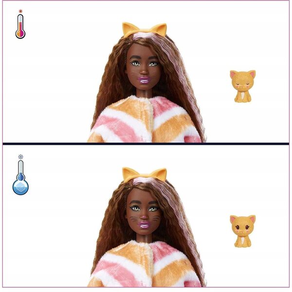 Barbie Cutie Reveal mit Kätzchenkostüm und 10 Überraschungen, Mädchen ab 3 Jahren
