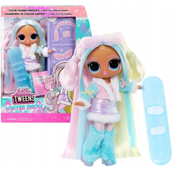 LOL Surprise Tweens Candylicious Snowboardista con 10 accessori moda inverno