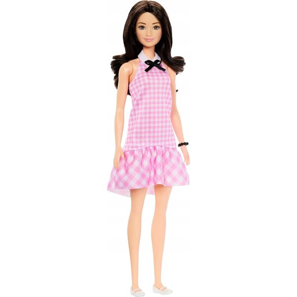 Barbie Fashionistas #224 im rosa karierten Kleid für kreativen Spaß