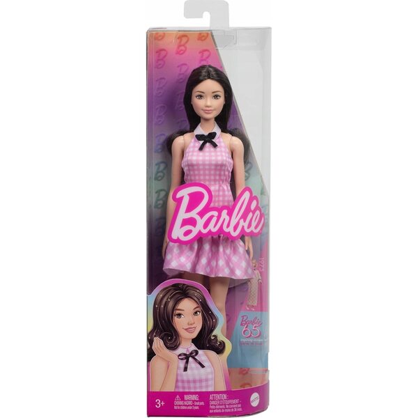 Barbie Fashionistas #224 im rosa karierten Kleid für kreativen Spaß