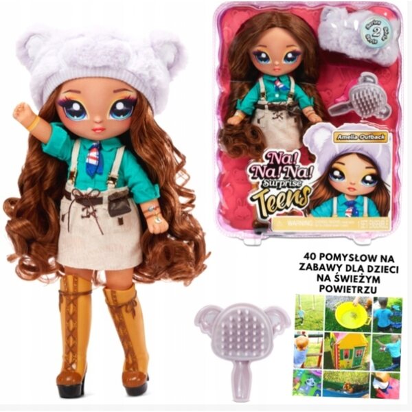 Bambola Na! SU! SU! Surprise Teens Amelia Outback 28 cm con accessori e cappello soffice