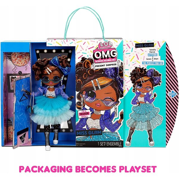 L.O.L. Überraschung O.M.G. Miss Glam Modepuppe mit 20 Überraschungen und Accessoires