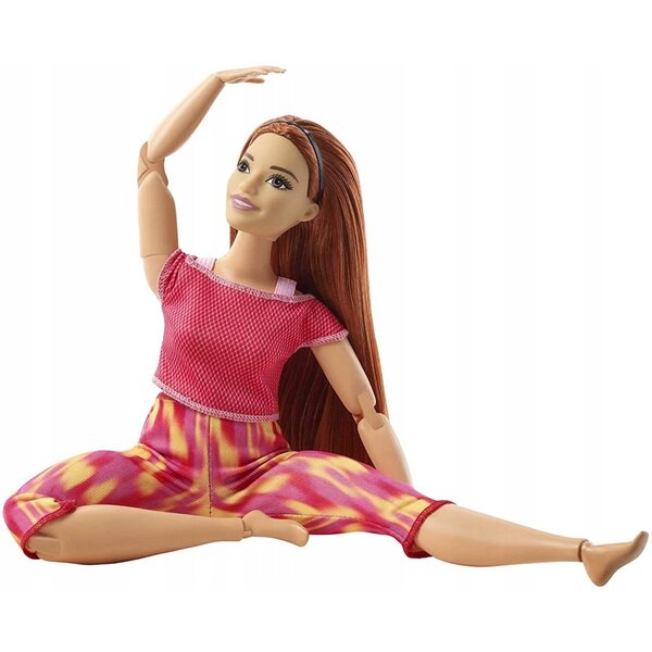Barbie Made To Move Turnerin-Puppe mit 22 Gelenkpunkten in roter Kleidung