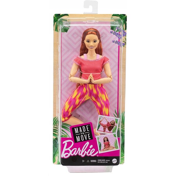 Barbie Made To Move Turnerin-Puppe mit 22 Gelenkpunkten in roter Kleidung