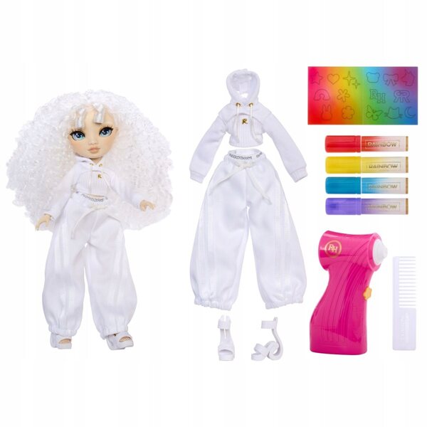 Bambola Rainbow High Creative con aerografo e occhi verdi da colorare
