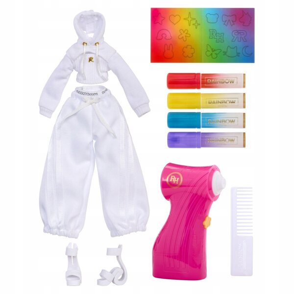 Bambola Rainbow High Creative con aerografo e occhi verdi da colorare