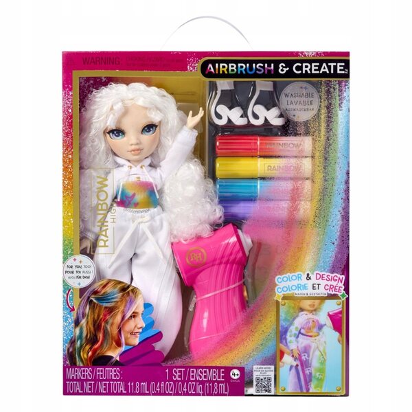 Bambola Rainbow High Creative con aerografo e occhi verdi da colorare