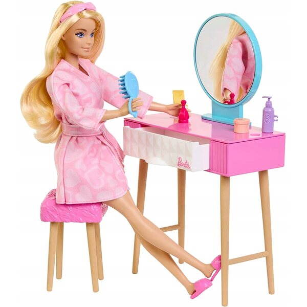 Barbie Wohn- und Schlafzimmer-Set mit Puppe und Zubehör Mattel 3+