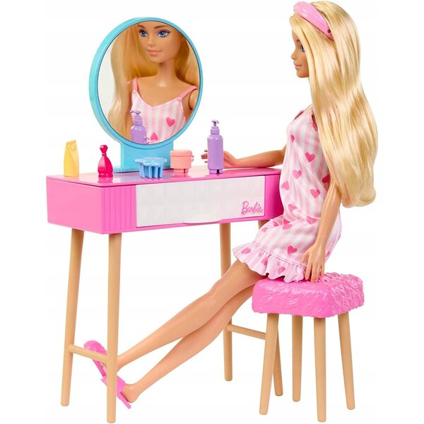 Barbie Wohn- und Schlafzimmer-Set mit Puppe und Zubehör Mattel 3+