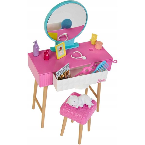 Barbie Wohn- und Schlafzimmer-Set mit Puppe und Zubehör Mattel 3+