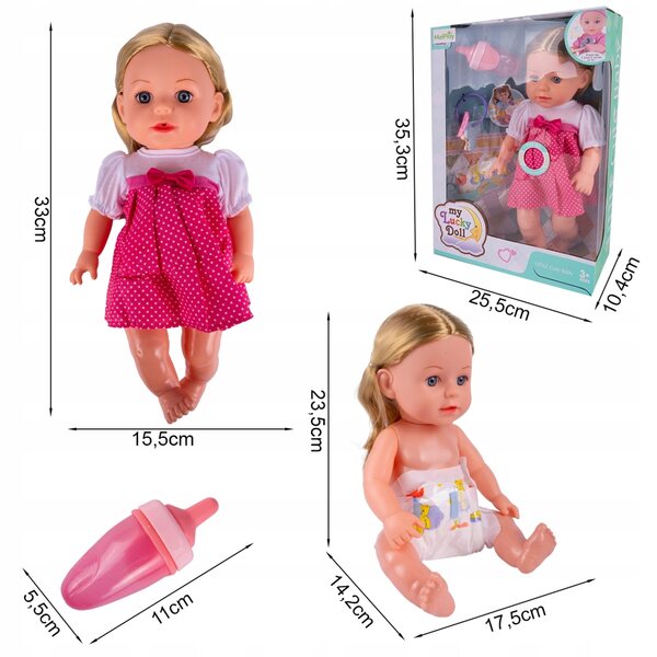 Interattiva New Born Baby MalPlay con Suoni e Accessori bambola 35 cm