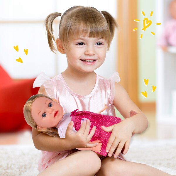 Interattiva New Born Baby MalPlay con Suoni e Accessori bambola 35 cm