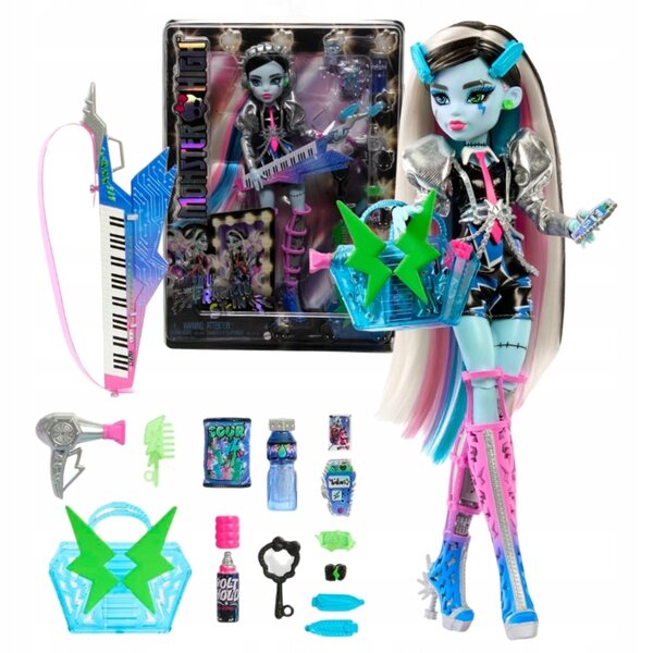 Monster High Frankie Stein 29 cm avec accessoires - Style Punk Rock et Musique