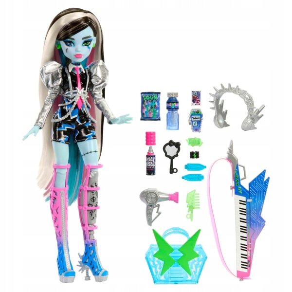Monster High Frankie Stein 29 cm avec accessoires - Style Punk Rock et Musique