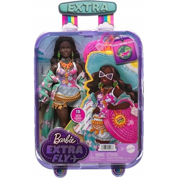 LALKA BARBIE EXTRA FLY zestaw wakacyjny PLAŻOWY zestaw lalka + akcesoria