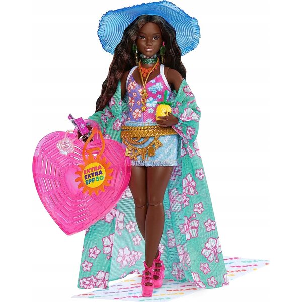 LALKA BARBIE EXTRA FLY zestaw wakacyjny PLAŻOWY zestaw lalka + akcesoria