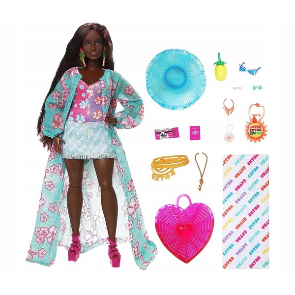 LALKA BARBIE EXTRA FLY zestaw wakacyjny PLAŻOWY zestaw lalka + akcesoria